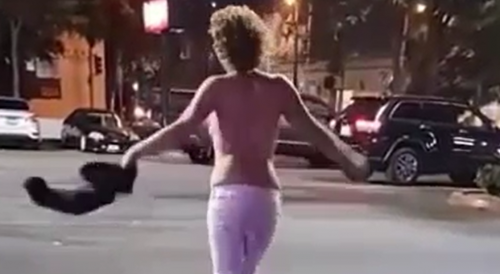 Topless in Public after Smokin that Dirty Shit