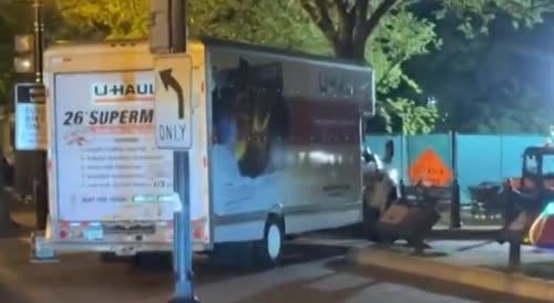 U-Haul Truck Driver Tries and Fails to Break Through Barricade