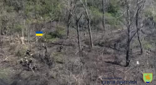 Ukrainian troops clearing invader positions