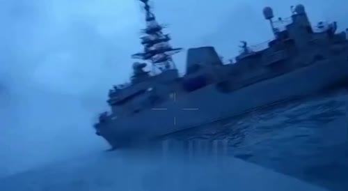 Video from Ukrainian Boat that Attacked Russian Warship