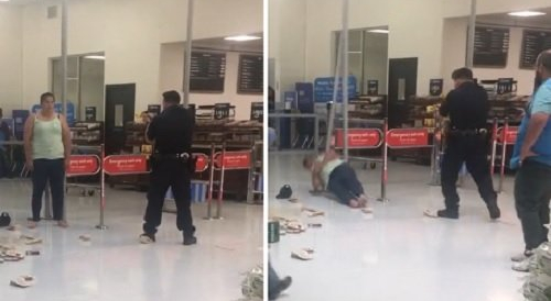 Fat Walmart slob eats a taser