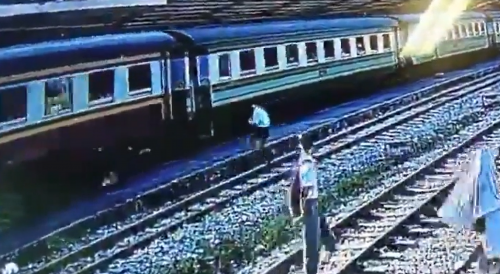 Elderly Man Ends Up UNDER Train Trying to Exit