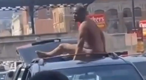 A Naked Black Dude Jumped On Top Of A Minivan In Patterson And He Wasn't Getting Off
