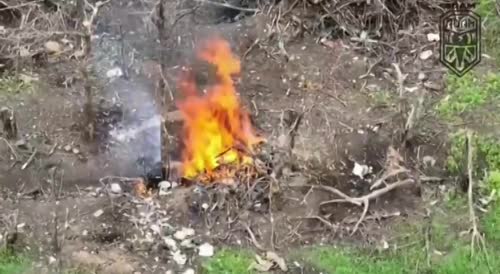 Invader burned his ass after accurate fire by ukrainian tactical group ADAM