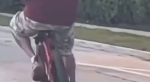 Cyclist Holding Up Traffic Receives Instant Karma