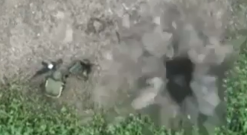 Drone Drops Bomb on Soldier Taking a Shit