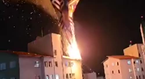 Illegal Hot Air Balloon Catches Fire In Sao Paulo