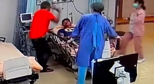 Man Attempts To Finish Off His Enemy In The Hospital Bed