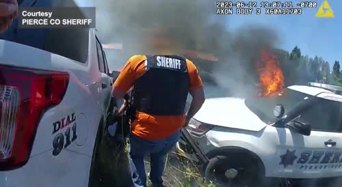 Chase Of Stolen Car Ends With Fiery Crash