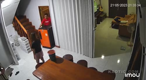 Cat attacks delivery guy