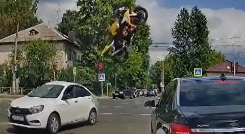 Biker Dies In Spectacular Crash In Russia