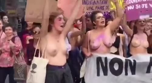 Protesting and Tits, What A Combo