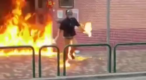 Former idiot, I mean former student, set himself on fire while trying to light up his old school.(repost)