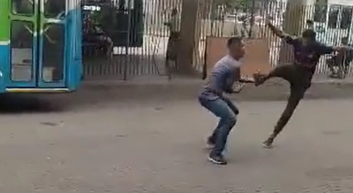 Fight breaks Out At The Bus Station In Brazil