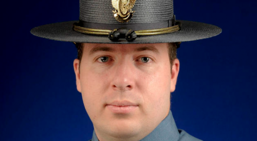 Trooper falls over 30 feet while trying to escape crash