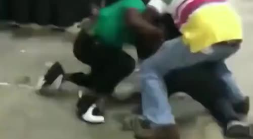 Two Amazon employees fight during their shift.