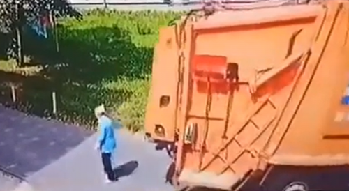 Garbage Truck Runs Over Elderly Woman
