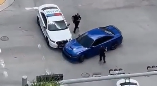Dodge Charger Rams Miami Police Cuiser