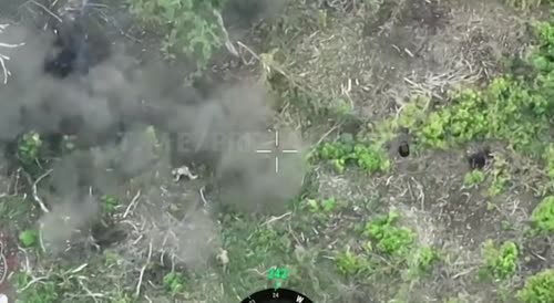 Direct hit by a mine. Russian army destroys NATO troops