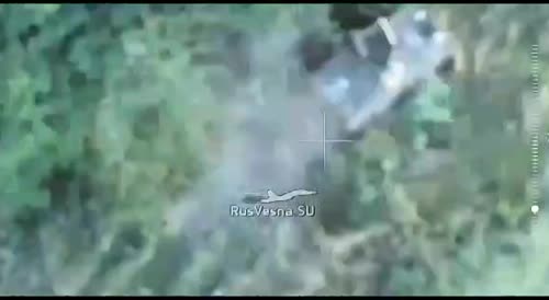 Russian drone smashes armored car ukrov