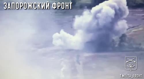 Footage of the destruction of Ukrainian equipment in the Zaporozhye direction in the area of ​​the settlement.