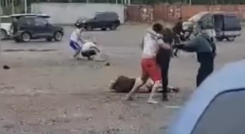 Mass Fight  Of Immigrants In Russia