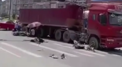 Red Truck Killing Scooter Riders In China