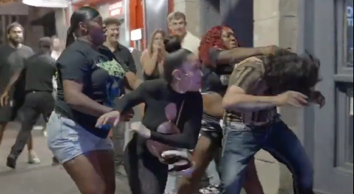 Three Women Beat Guy's Ass on 6th Street