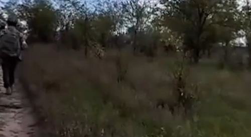Ukrainian Soldier Accidentally Steps on Landmine