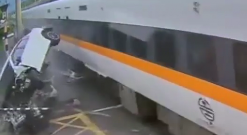Reckless Driver Meets The train In Taiwan