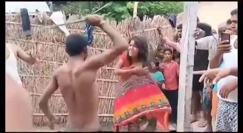 Another Angle Of Married Woman Punished With Her Lover In India