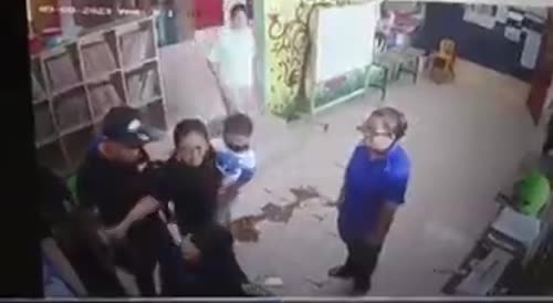Man hits teacher because she hit his child