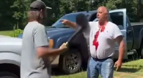 Rednecks Don't Fuck Around: Shovel to the Head Busts Guy Open