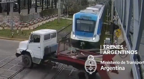 Trucker Survives Collision With A train In Argentina