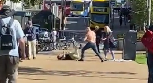 Shirtless Lad Drops A Couple In Ireland