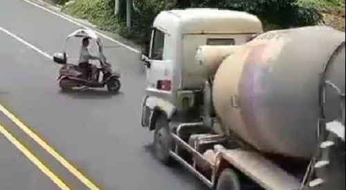 Cement Truck Left No Chances
