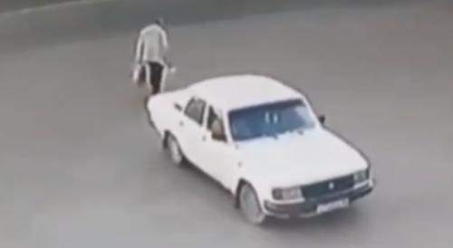 Old Woman Ran Over By Reversing Car In Russia