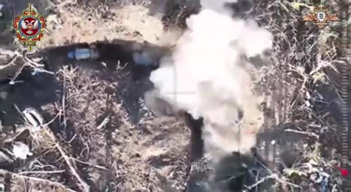 Ruzzian drone cleans ukranian trenches in direction of Bakhmut