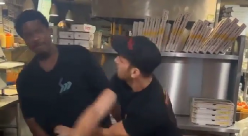 Black Man Fights Pizza Workers
