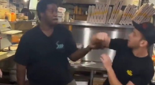 Customer beatdown by Toppers Pizza employees(with sound)