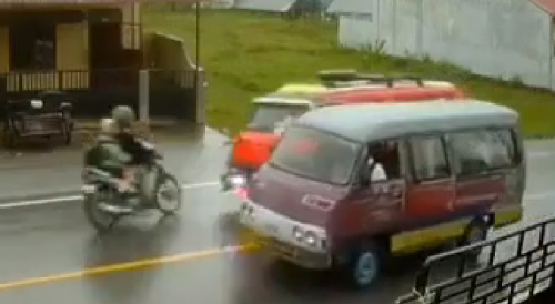 Couple On Motorcycle VS Van