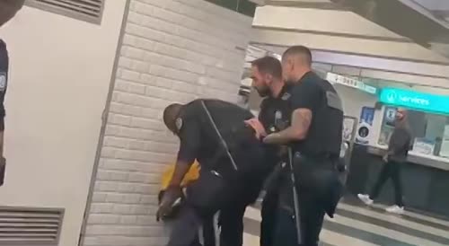 French Subway Guard Punches Man In Stomach