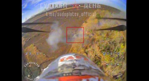 Destruction of a Ukrainian shooting tank using a Russian kamikaze drone