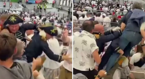 England fans fight ahead of Rugby World Cup quarter-final