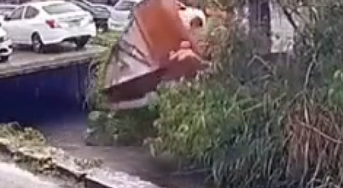 Woman Falls Through House Into A Raging River