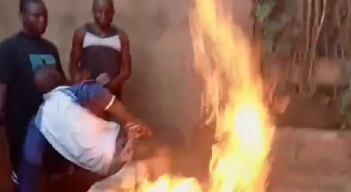 Thief Barely Avoids Being Burnt Alive