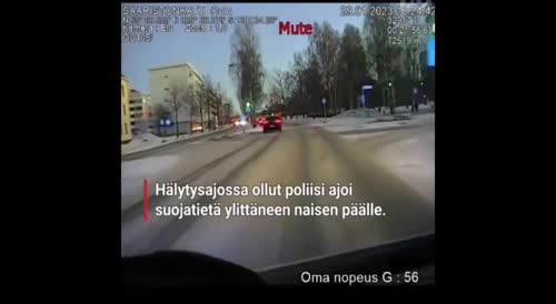 Finnish Cop Speeding To Stabbing Scene Runs Over Woman Wearing Headphones