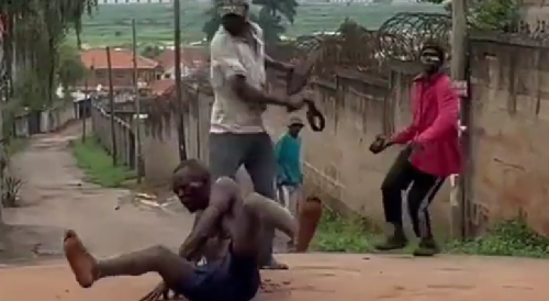 Nigerian Thief Dragged Into Street For A Lesson
