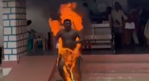 Betrayed Man Sets Himself Ablaze In Front Of Police Station