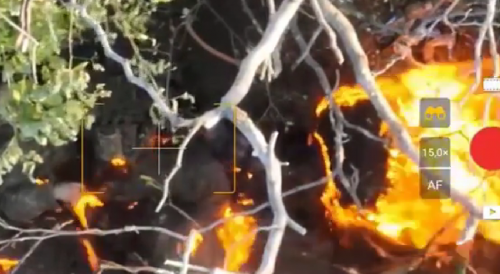 Injured Ukrainian soldier burns alive after getting hit with grenade